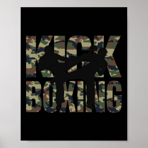 Kickboksen Grunge Design Gevecht Tussen Twee Kickb Poster