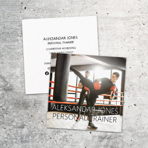 Kickboksen Gym Sport Fitness Personal Trainer Vierkante Visitekaartje