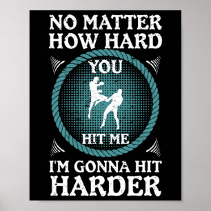 Kickboksen Harder Slaan Gymtraining Poster