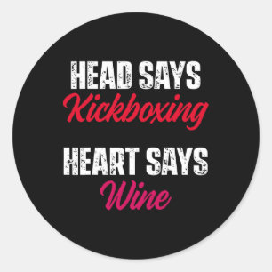 Kickboksen Hart Wijn Kick Boksen Workout Ronde Sticker