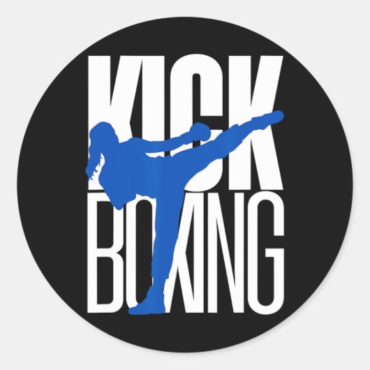 Kickboksen Highkick Ronde Sticker (Voorkant)