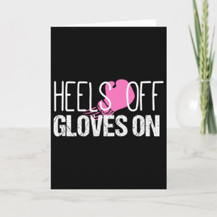 Kickboksen Hoge Hakken Handschoenen Aan Shirt Kaart
