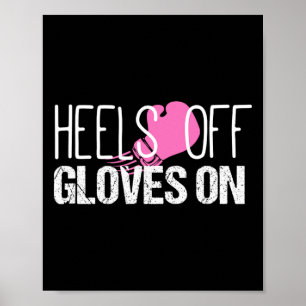 Kickboksen Hoge Hakken Handschoenen Aan Shirt Poster