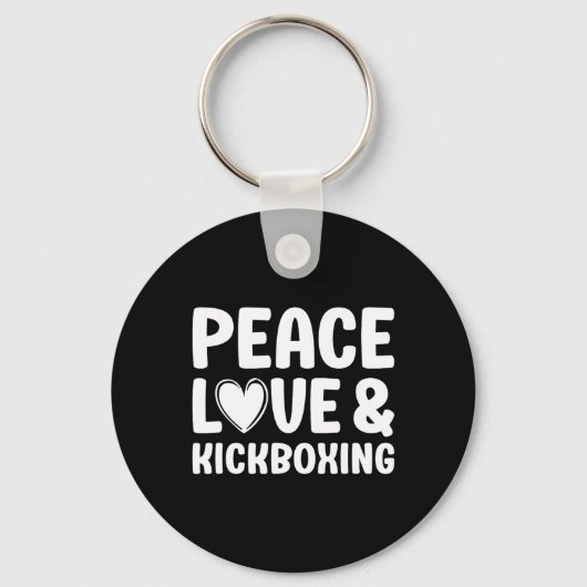 Kickboksen Ik hou van Kickboksen Kickbokser Sleutelhanger (Voorkant)