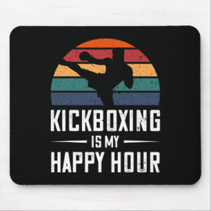 Kickboksen is mijn happy hour grappig kick boksen muismat