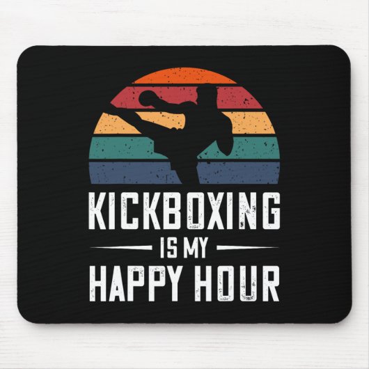 Kickboksen is mijn happy hour grappig kick boksen muismat (Voorkant)