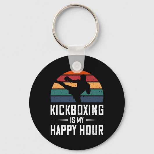 Kickboksen is mijn happy hour grappig kick boksen sleutelhanger (Voorkant)
