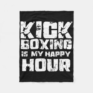 Kickboksen is mijn happy hour vrouwen schattig gra fleece deken