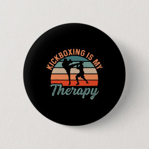 Kickboksen is mijn therapie Boksen Sport Kick  Ronde Button 5,7 Cm