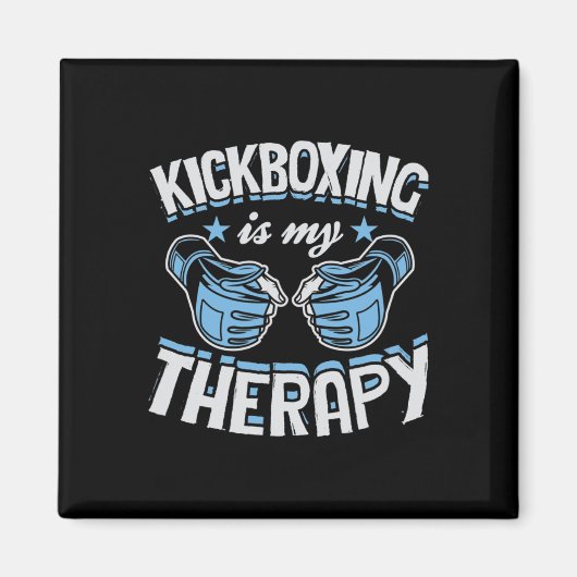Kickboksen is mijn therapie Grappig boksen Karate  Magneet (Voorkant)