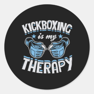 Kickboksen Is Mijn Therapie Grappig Boksen Karate  Ronde Sticker