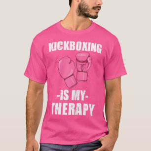 Kickboksen is mijn therapie Grappig Vrouwen Boksen T-shirt