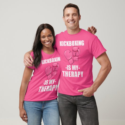 Kickboksen is mijn therapie Grappig Vrouwen Boksen T-shirt (Unisex)