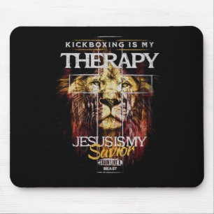 Kickboksen is mijn therapie Jezus mijn redder Mma- Muismat