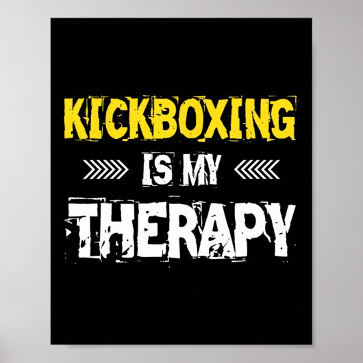 Kickboksen Is Mijn Therapie Kickbox  Poster (Voorkant)