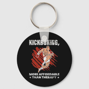 Kickboksen is therapie Grappige kickbokser Boksen Sleutelhanger