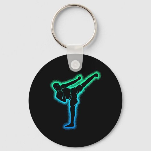 Kickboksen Karate Kickbokser Taekwondo Kinderen Ma Sleutelhanger (Voorkant)