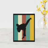 Kickboksen Karate Taekwondo Retro Des Kaart (Gele Bloem)