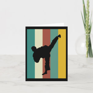 Kickboksen Karate Taekwondo Retro Des Kaart
