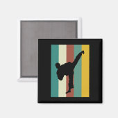 Kickboksen Karate Taekwondo Retro Des Magneet (Voorkant / Achterkant)