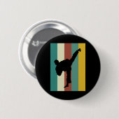 Kickboksen Karate Taekwondo Retro Des Ronde Button 5,7 Cm (Voorkant /achterkant)