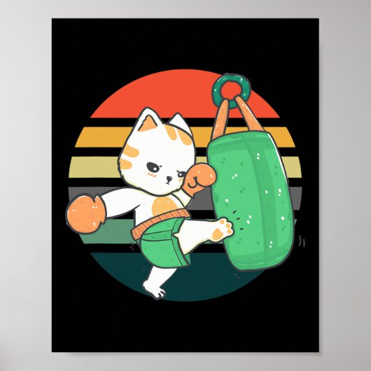 Kickboksen Kat Mannen Vrouwen Kinderen  Poster (Voorkant)