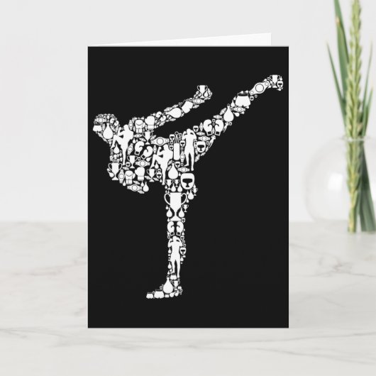 Kickboksen Kickbokser Karate Jongens Kinderen Mann Kaart (Voorkant)