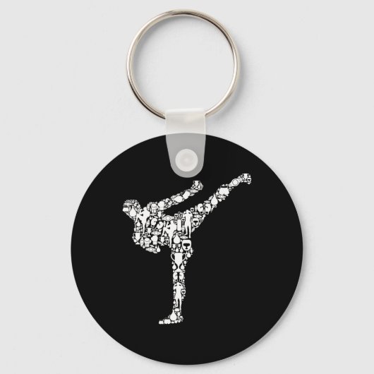 Kickboksen Kickbokser Karate Jongens Kinderen Mann Sleutelhanger (Voorkant)