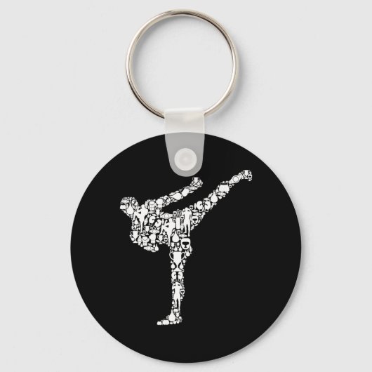 Kickboksen Kickbokser Karate Jongens Kinderen Mann Sleutelhanger (Voorkant)