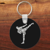 Kickboksen Kickbokser Karate Jongens Kinderen Mann Sleutelhanger (Voorkant)