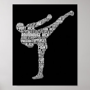 Kickboksen Kickbokser Taekwondo Karate Kinderen Jo Poster