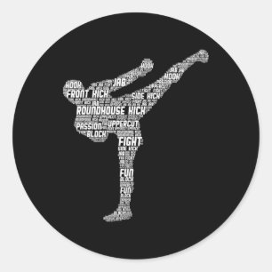 Kickboksen Kickbokser Taekwondo Karate Kinderen Jo Ronde Sticker