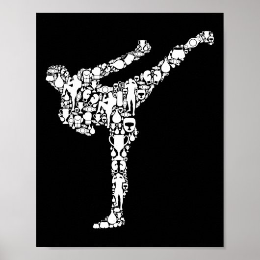 Kickboksen Kickboxer Karate Jongens Kinderen Manne Poster (Voorkant)
