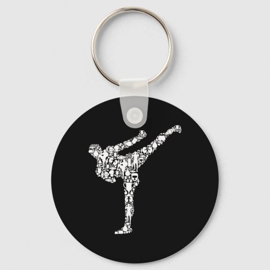 Kickboksen Kickboxer Karate Jongens Kinderen Manne Sleutelhanger (Voorkant)
