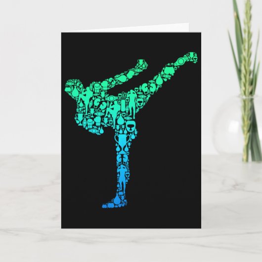 Kickboksen Kickboxer Karate Kinderen Jongens Manne Kaart (Voorkant)