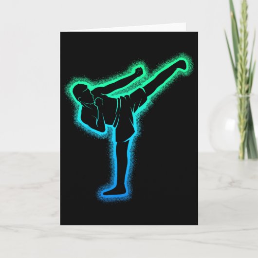 Kickboksen Kickboxer Karate Taekwondo Kinderen Jon Kaart (Voorkant)