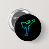 Kickboksen Kickboxer Karate Taekwondo Kinderen Jon Ronde Button 5,7 Cm (Voorkant /achterkant)
