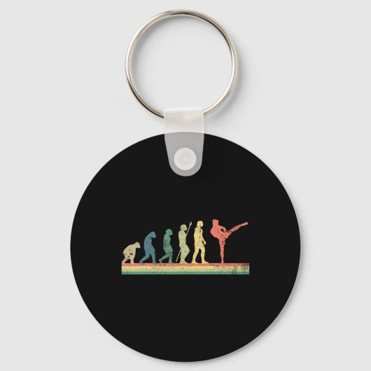 Kickboksen Kickboxer Retro Vintage Sleutelhanger (Voorkant)