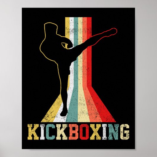 Kickboksen Kickboxer Vintage _1  Poster (Voorkant)