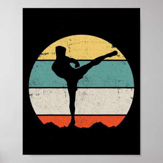 Kickboksen Kickboxer Vintage Poster (Voorkant)