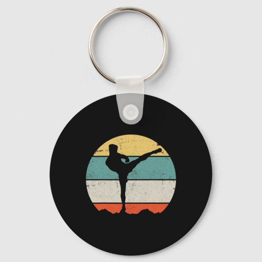 Kickboksen Kickboxer Vintage  Sleutelhanger (Voorkant)