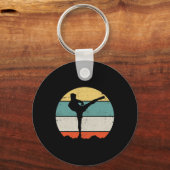Kickboksen Kickboxer Vintage  Sleutelhanger (Voorkant)