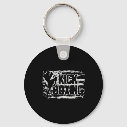 Kickboksen Kickboxer VS Amerikaanse Vlag Cadeau Vr Sleutelhanger (Voorkant)