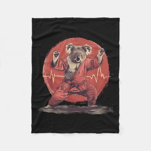 Kickboksen Koala Taekwondo Karate MMA Grappig Fleece Deken (Voorkant)