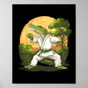 Kickboksen Krokodil Taekwondo Karate Mma Grappig M Poster