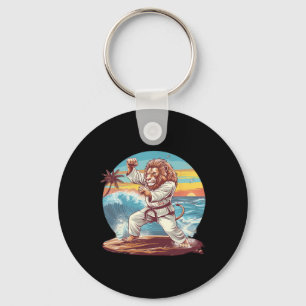 Kickboksen Leeuw Strand Zonsondergang Jiu-jitsu Ta Sleutelhanger