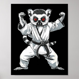 Kickboksen Lemur Vechtkunst Karate Jiu-Jitsu MMA Poster