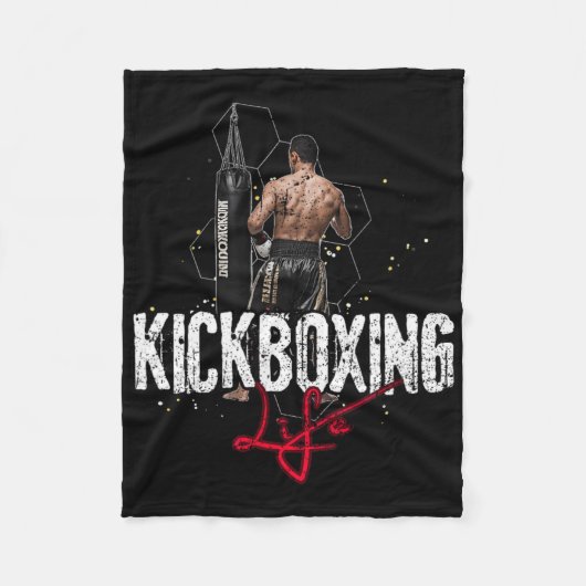 Kickboksen Leven Fleece Deken (Voorkant)