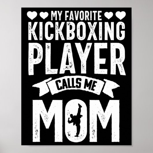 Kickboksen Mama Moeder Grappig Vechtkunst Karate M Poster (Voorkant)