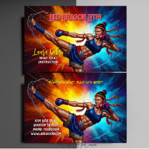 Kickboksen Martial Arts Muay Thai Instructeur Visitekaartje